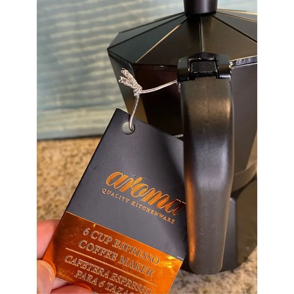 ✅Aroma Black stove top expresso maker new with tags